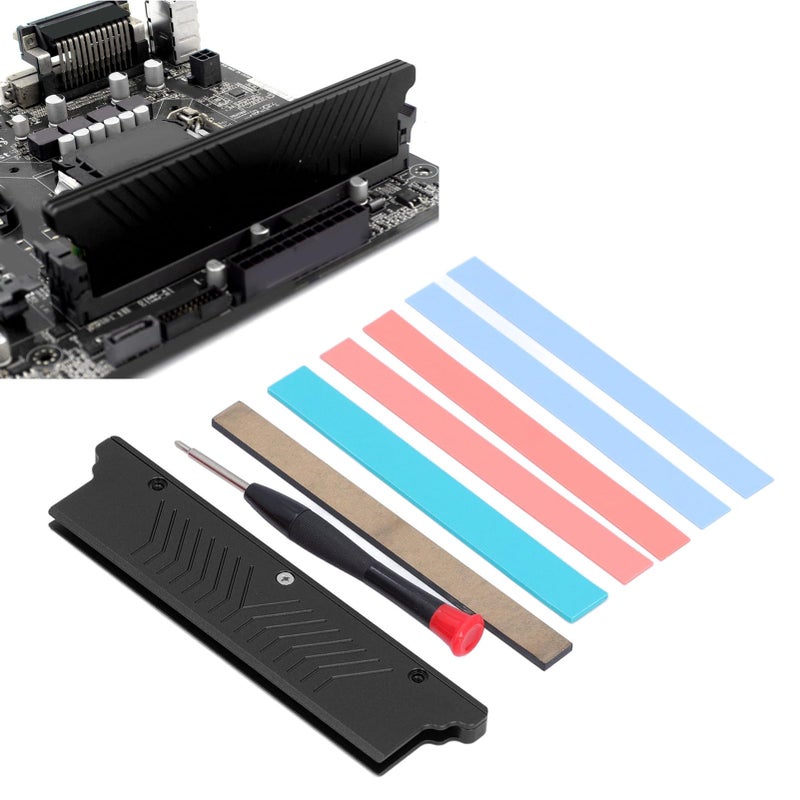 مشتت حرارة ذاكرة من سبائك الألومنيوم الأسود لـ DDR1 وDDR2 وDDR3 وDDR4 وECC ووحدات ذاكرة الوصول العشوائي لسطح المكتب - Image 2