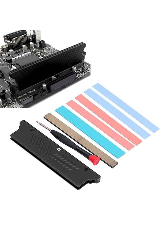 مشتت حرارة ذاكرة من سبائك الألومنيوم الأسود لـ DDR1 وDDR2 وDDR3 وDDR4 وECC ووحدات ذاكرة الوصول العشوائي لسطح المكتب - Image 1