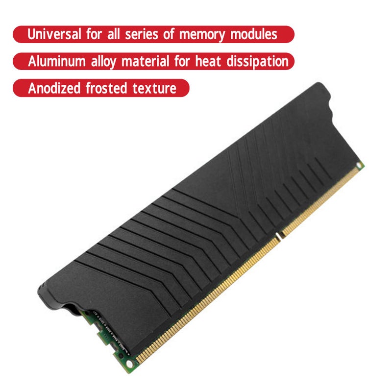 مشتت حرارة ذاكرة من سبائك الألومنيوم الأسود لـ DDR1 وDDR2 وDDR3 وDDR4 وECC ووحدات ذاكرة الوصول العشوائي لسطح المكتب - Image 4