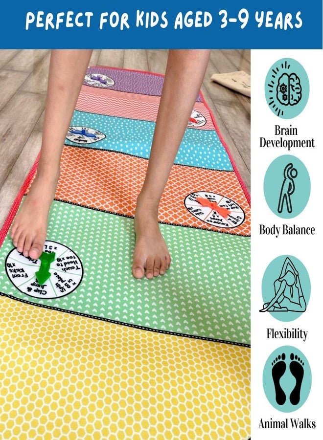 Berrybee بساط تمارين للأطفال من بيري بي سبين تو فيتنس، بسماكة 5 مم، للعب والتمارين | سطح ناعم مانع للانزلاق، مناسب لليوغا، والمشي مع الحيوانات، والتمارين الرياضية | بساط لياقة بدنية داخلي وخارجي بمقاس 24 × 72 بوصة للأطفال من سن 3 إلى 8 سنوات - Image 2