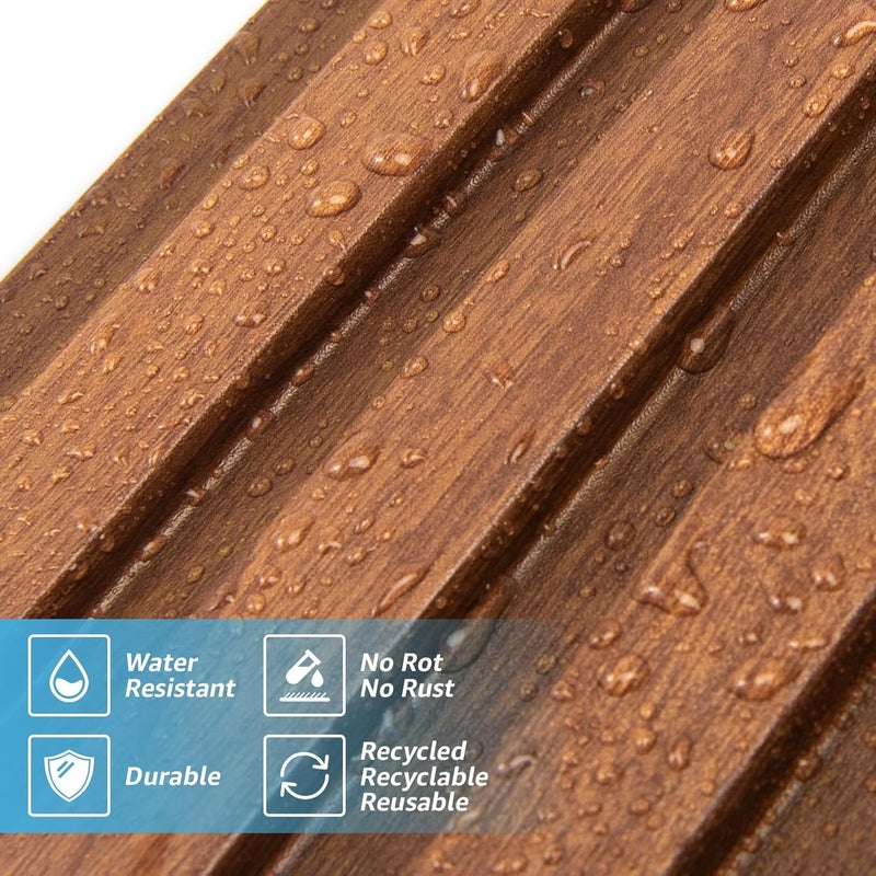 Art3d 8 Pack 96 x 6 WPC Slat Wall Panels 3D Soundproof Fluted Panel for Interior Wall Decor TV Background Bedroom Living Room  Warm Teak - Image 4