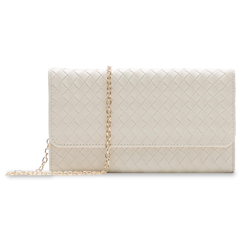 U+U Crossbody Bags for Women, Small Leather Bag with Removable Chain, Card Slots & Phone Pocket - Lightweight Purse Wallet (Beige) - Image 1