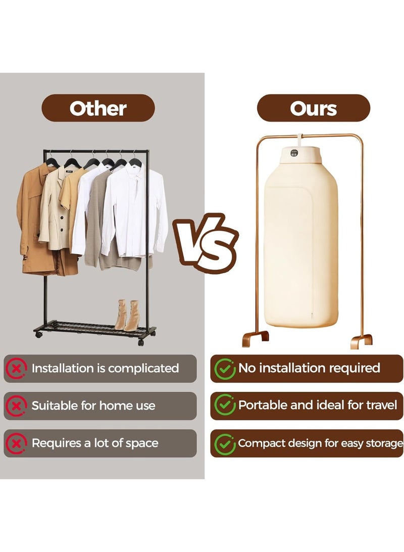 Portable Clothes Dryer, Electric Mini Drying Machine with Timer and Dry Bag, Compact Laundry Dryer for Quickly Drying Socks, Underwear, Baby Clothes for Travel Hotel Apartments Use - Image 5