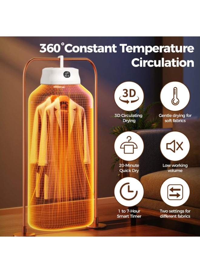 Portable Clothes Dryer, Electric Mini Drying Machine with Timer and Dry Bag, Compact Laundry Dryer for Quickly Drying Socks, Underwear, Baby Clothes for Travel Hotel Apartments Use - Image 2