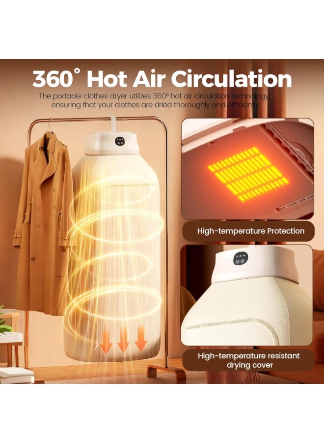 Portable Clothes Dryer, Electric Mini Drying Machine with Timer and Dry Bag, Compact Laundry Dryer for Quickly Drying Socks, Underwear, Baby Clothes for Travel Hotel Apartments Use - Image 4