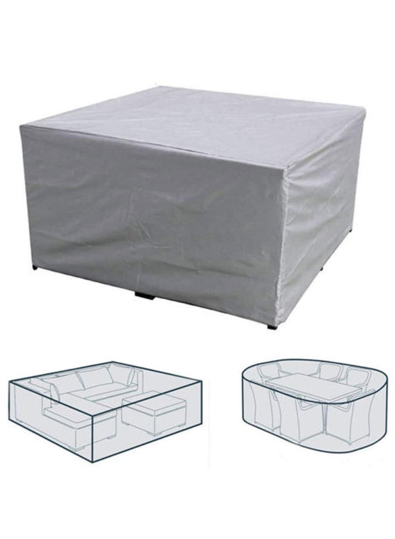 أغطية أثاث الحدائق المربعة المضادة للماء مع رباط قابل للسحب، مقاومة للرياح والغبار والثلوج، مع حماية من الأشعة فوق البنفسجية، لأثاث الفناء الخارجي والطاولات والكراسي، غطاء واقٍ لأثاث الفناء مقاس 120x120x74 سم - Image 1