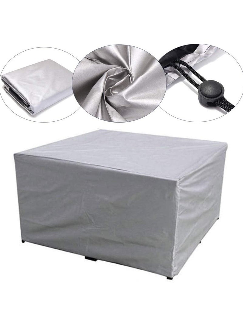 أغطية أثاث الحدائق المربعة المضادة للماء مع رباط قابل للسحب، مقاومة للرياح والغبار والثلوج، مع حماية من الأشعة فوق البنفسجية، لأثاث الفناء الخارجي والطاولات والكراسي، غطاء واقٍ لأثاث الفناء مقاس 120x120x74 سم - Image 4