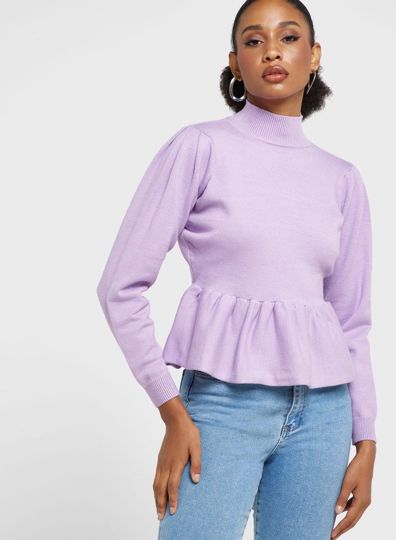 ELLA Peplum Detail Sweater  - Image 1