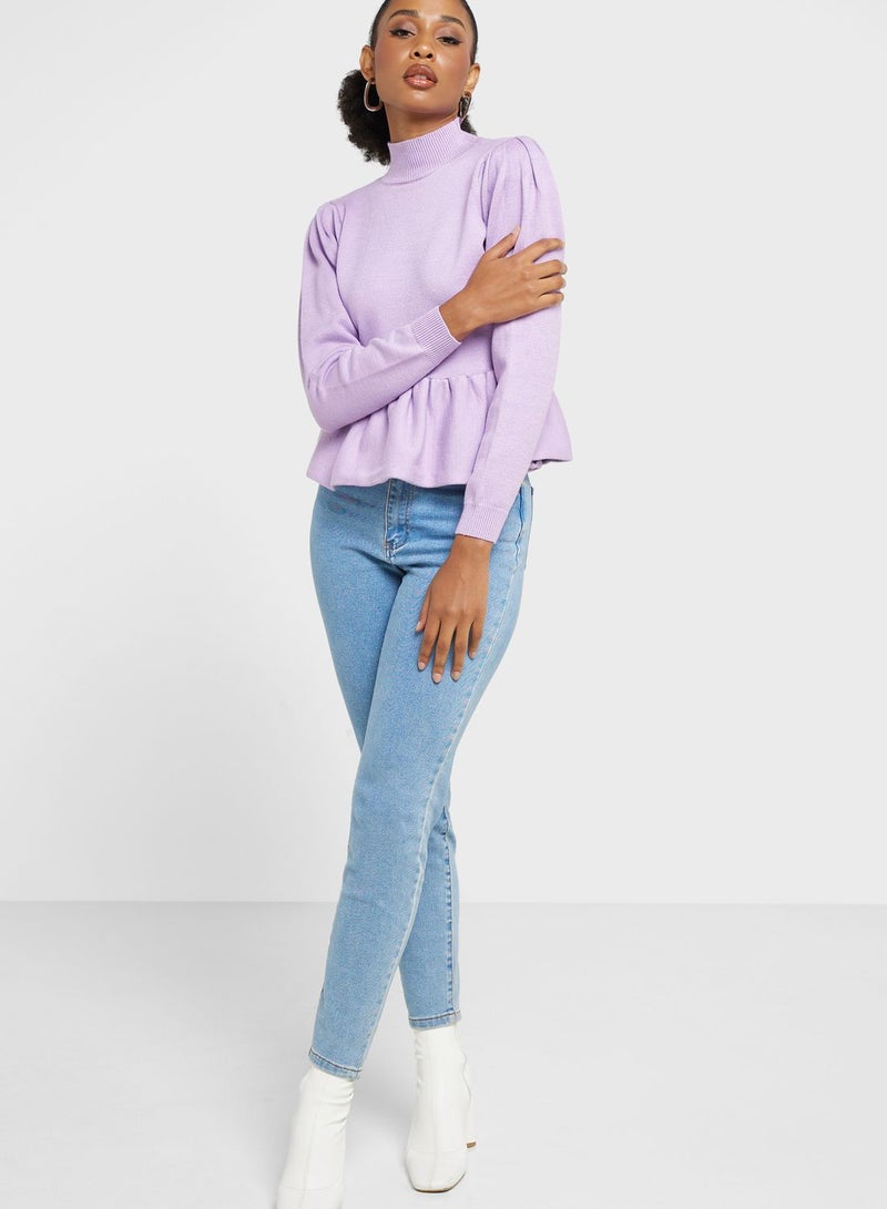 ELLA Peplum Detail Sweater  - Image 4