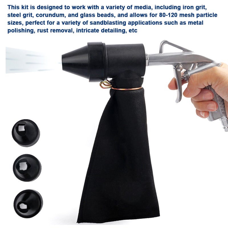 6-Piece Pneumatic Sandblasting Tool Kit Portable Sand Blasting Machine Set Versatile Sandblaster Handheld Polishing Machine Rust Remover - Image 5