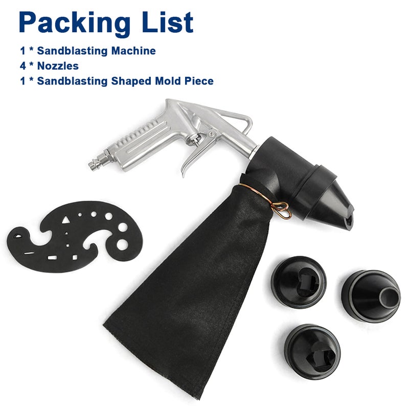 6-Piece Pneumatic Sandblasting Tool Kit Portable Sand Blasting Machine Set Versatile Sandblaster Handheld Polishing Machine Rust Remover - Image 3