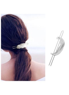 Yheakne Vintage Hair Bun Cuff Leaf Bun Holder Cage Silver Hair Slide Pin Metal Hair Stick Bun Holder Cage Alloy Hair Fork Clip Decorative Hair Accessories For Women And Girls (Silver)  - Image 1