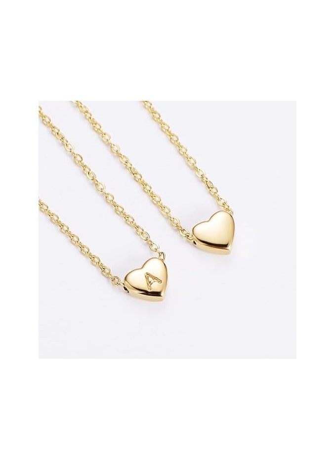 Fayrouz Jewellery 8K Gold Plated A-Z 26 Initial Letter Heart Pendant Necklace Stainless Steel Initial Alphabet Letter Pendant Personalized Name Necklace for Women Girls  - Image 4