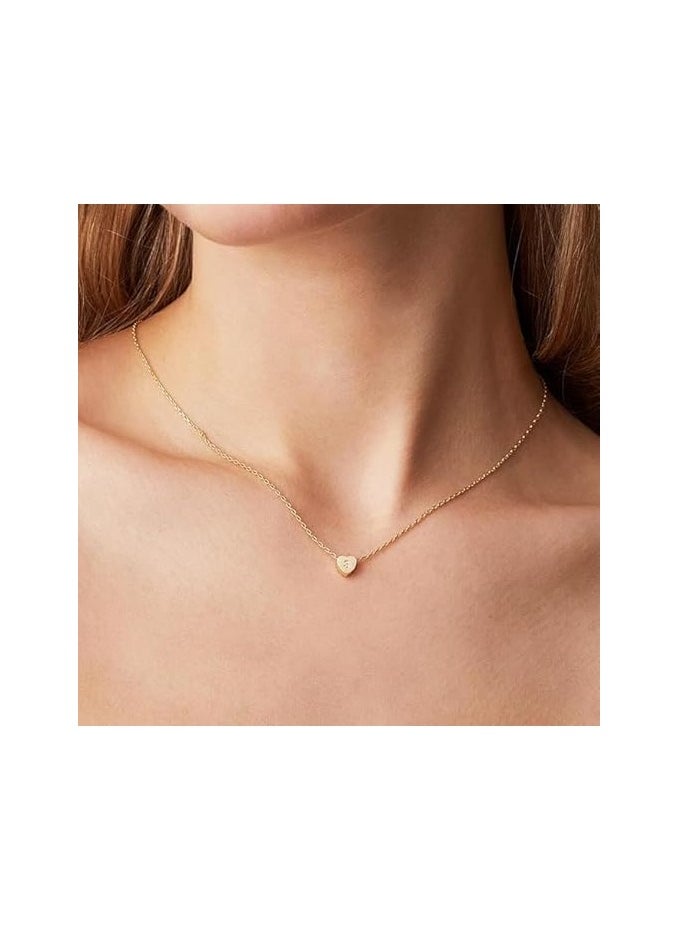 Fayrouz Jewellery 8K Gold Plated A-Z 26 Initial Letter Heart Pendant Necklace Stainless Steel Initial Alphabet Letter Pendant Personalized Name Necklace for Women Girls  - Image 3