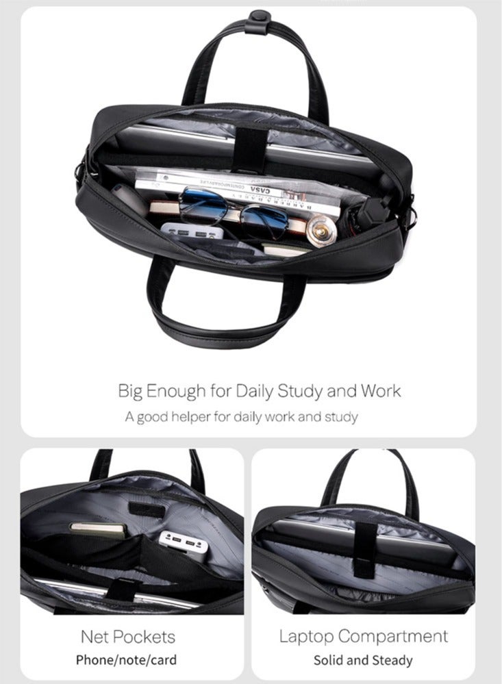 ARCTIC HUNTER Professional Business Laptop Bag, Durable School Office Briefcase with Laptop Compartment for Men, Black - Image 5