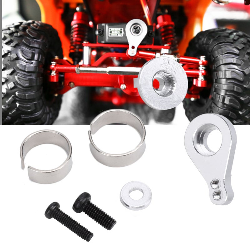 سورباس هوبي لوحة ضبط ذراع التوجيه للمخزن المؤقت 25T مناسبة لسيارة Wltoys 1/12 موديلات 12428/12423 وFY-03، قطع غيار تحكم عن بعد، فضي، MN-025S - Image 4