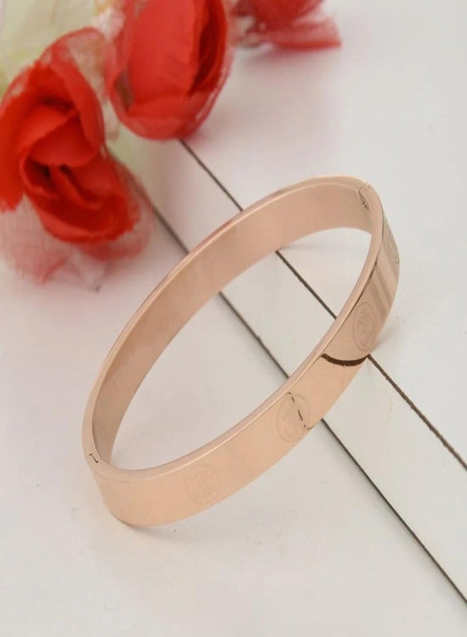 Amaal Bracelet for Men Stylish | Rose Gold Kada for men golden Aum Om Bracelets for Men Boys | Bracelet for Boys Stainless Steel Kadas 8 mm | Waterproof, Anti-tarnish,Rust free,Skin friendly 746 - Image 2