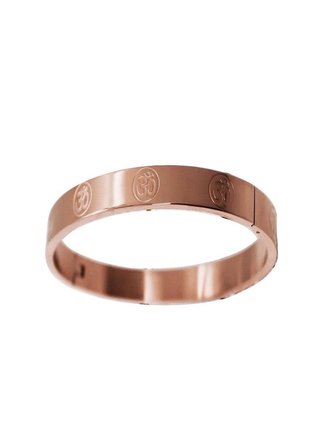 Amaal Bracelet for Men Stylish | Rose Gold Kada for men golden Aum Om Bracelets for Men Boys | Bracelet for Boys Stainless Steel Kadas 8 mm | Waterproof, Anti-tarnish,Rust free,Skin friendly 746 - Image 1