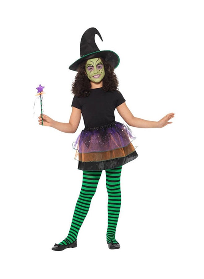 Smiffys - Pretty Witch Kit Black and Purple With Tutu Hat and Wand - Image 1
