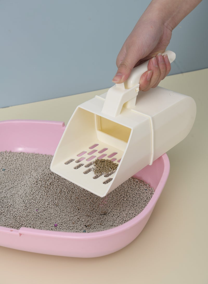 HAPPY PUSS Integrated, cat litter shovel with 3 free rolls of pet waste bags, safe design, Multipurpose, cat and dog care accessories -white color - Image 5