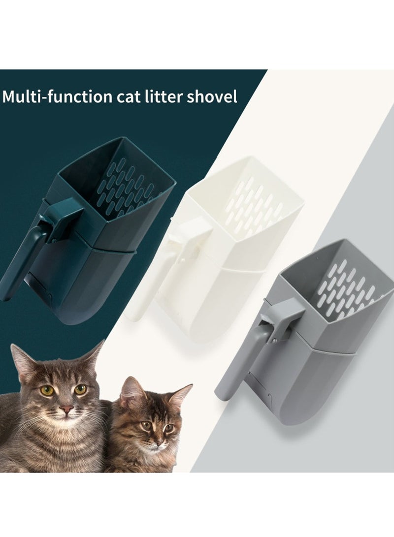 HAPPY PUSS Integrated, cat litter shovel with 3 free rolls of pet waste bags, safe design, Multipurpose, cat and dog care accessories -white color - Image 3