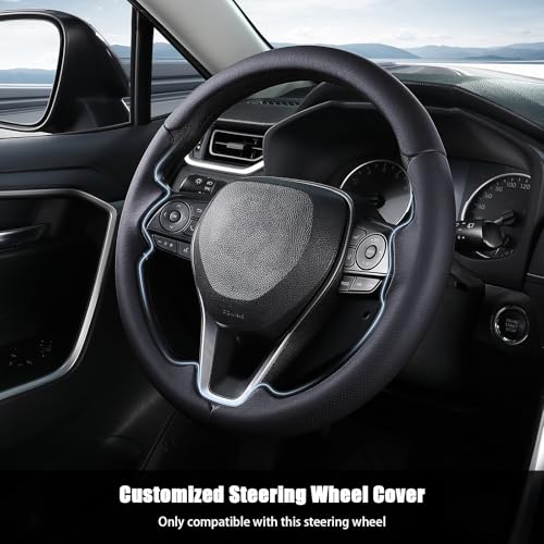 Aimato Customized Steering Wheel Cover for Toyota Camry 2018-2024/RAV4 2019-2025/Corolla 2020-2025/Avalon 2019-2022/Venza 2021-2024 Thin,Anti-Slip,Scratch-Resistant Exclusive Car Accessory for Toyota - Image 2