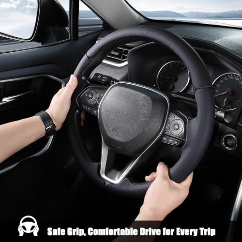 Aimato Customized Steering Wheel Cover for Toyota Camry 2018-2024/RAV4 2019-2025/Corolla 2020-2025/Avalon 2019-2022/Venza 2021-2024 Thin,Anti-Slip,Scratch-Resistant Exclusive Car Accessory for Toyota - Image 5