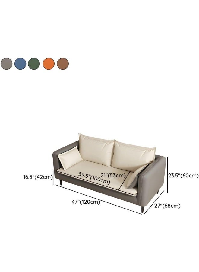 Ripple FURNITURE UAE Homes Modern Loveseat Sofa, Orange and Cream, Tuxedo Arms, Stain-Resistant Fabric - Image 2