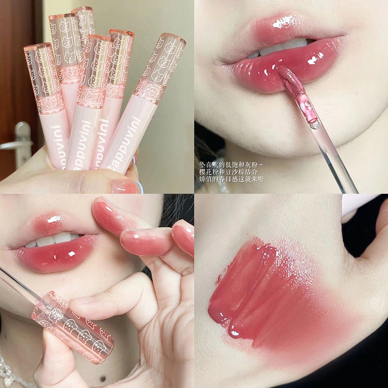 Capo Winnie Bubble Water Gloss Lip Glaze Mirror Glass Lip Glaze Women'S Lipstick Parity School Milk Brown Lip Gloss - Image 5