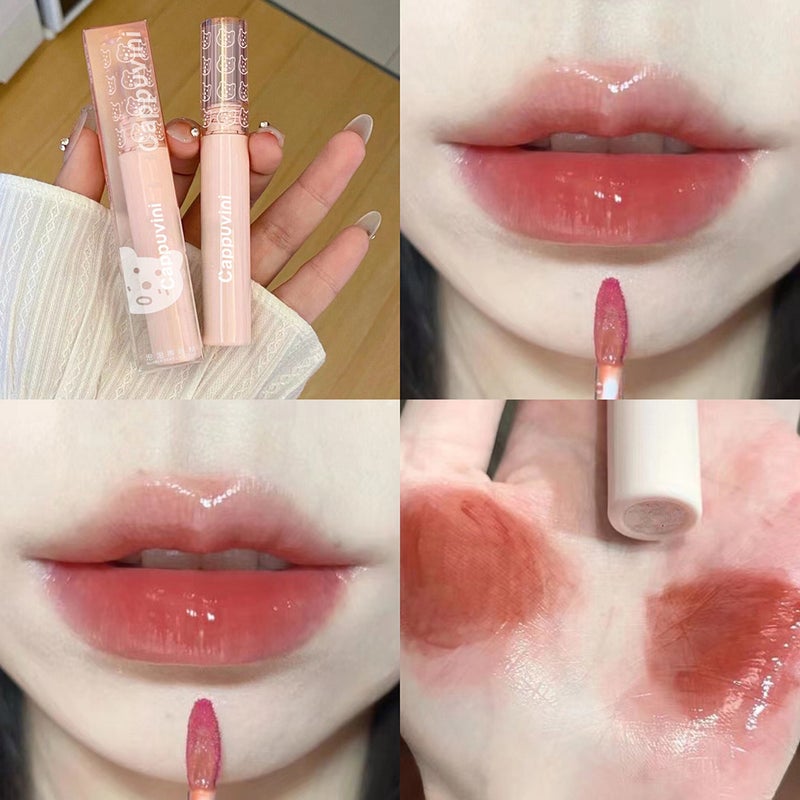 Capo Winnie Bubble Water Gloss Lip Glaze Mirror Glass Lip Glaze Women'S Lipstick Parity School Milk Brown Lip Gloss - Image 3