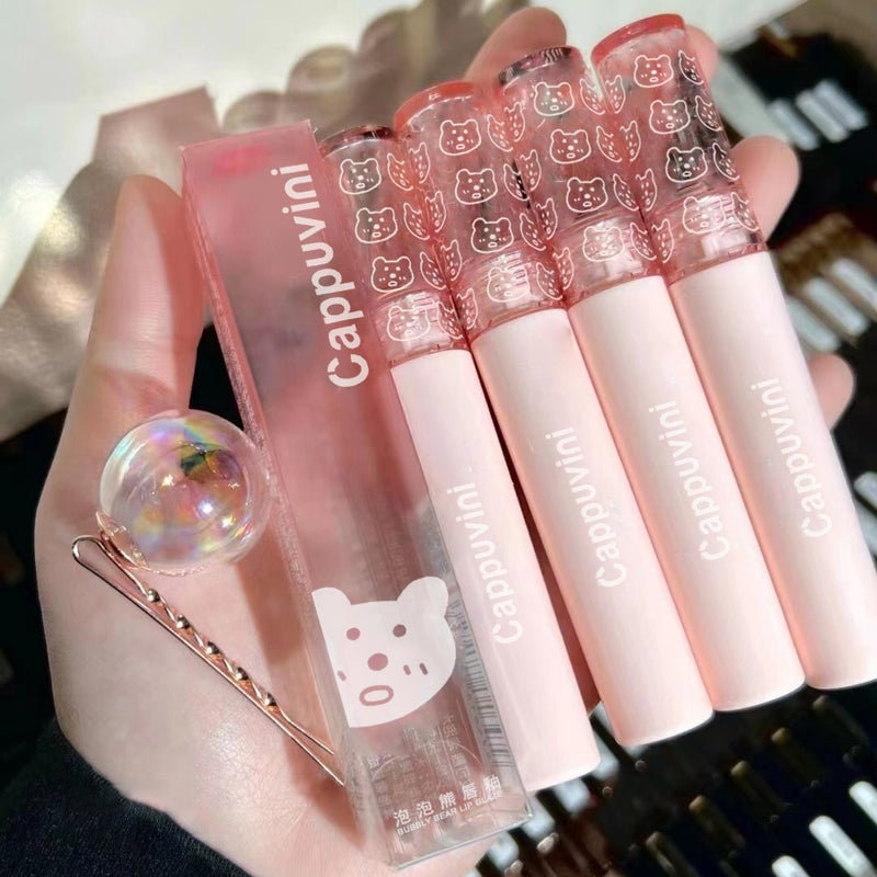 Capo Winnie Bubble Water Gloss Lip Glaze Mirror Glass Lip Glaze Women'S Lipstick Parity School Milk Brown Lip Gloss - Image 2