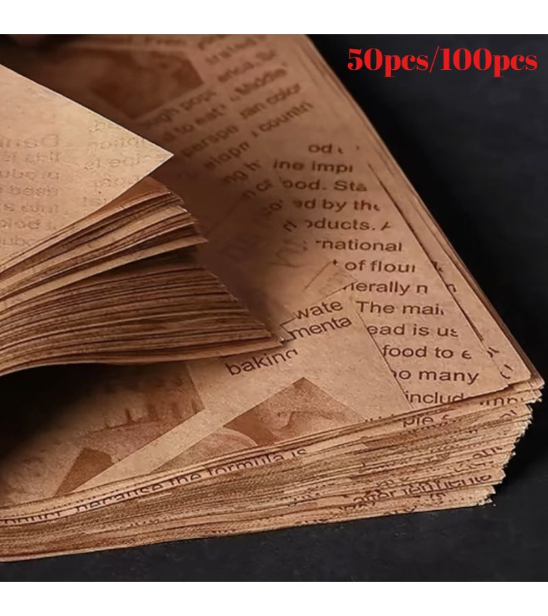 ورق خبز 100 ورقة مقاس 20×15 سم للخبز والشوي والطهي في المقلاة الهوائية وتغليف الطعام - Image 1