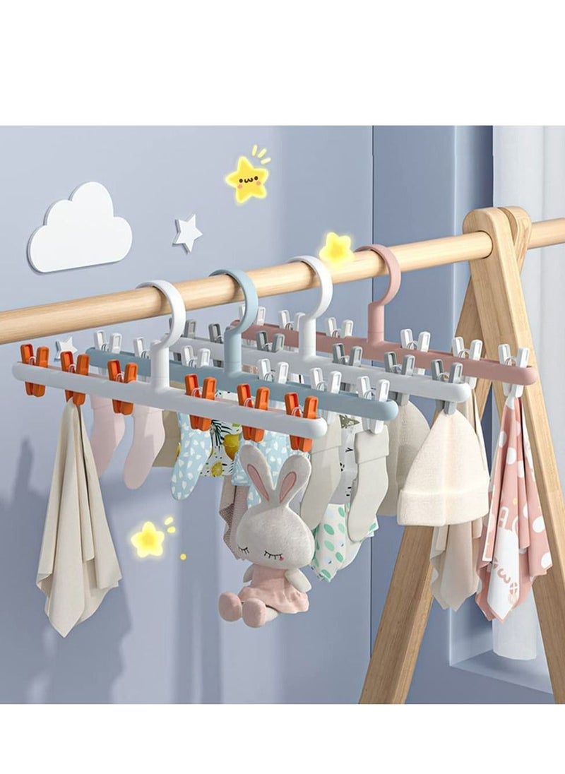 SYOSI - 2 Pack Windproof Sock Clips Hanger, PP Plastic Anti-Tangle Clothes Drying Rack with 360° Swivel Hook and Strong Clips for Drying and Organize Underwear, Socks, Hats, Scarves, Pants - Image 1