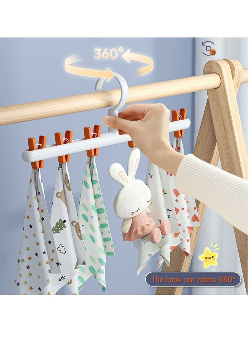 SYOSI - 2 Pack Windproof Sock Clips Hanger, PP Plastic Anti-Tangle Clothes Drying Rack with 360° Swivel Hook and Strong Clips for Drying and Organize Underwear, Socks, Hats, Scarves, Pants - Image 1