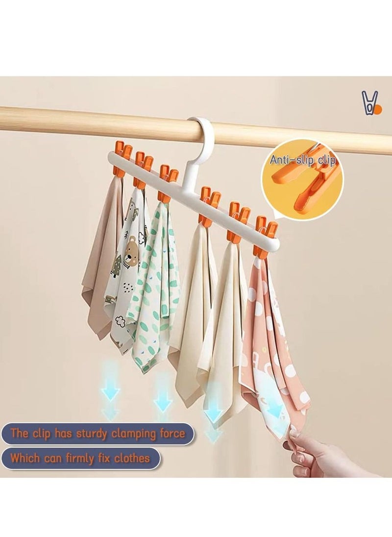 SYOSI - 2 Pack Windproof Sock Clips Hanger, PP Plastic Anti-Tangle Clothes Drying Rack with 360° Swivel Hook and Strong Clips for Drying and Organize Underwear, Socks, Hats, Scarves, Pants - Image 1