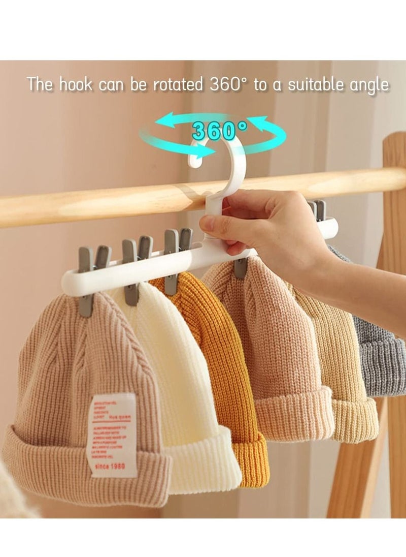 SYOSI - 2 Pack Windproof Sock Clips Hanger, PP Plastic Anti-Tangle Clothes Drying Rack with 360° Swivel Hook and Strong Clips for Drying and Organize Underwear, Socks, Hats, Scarves, Pants - Image 1