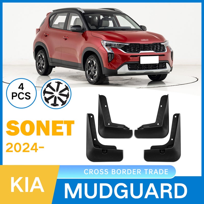 2024 Kia Sonet Car Mudflaps Soft Rubber Splash Guards 24 sections of the sonai