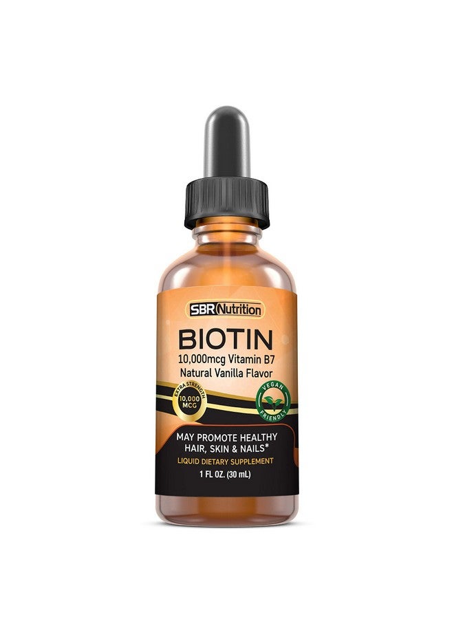 SBR Nutrition قطرات بيوتين سائلة بامتصاص أقصى 10000 ميكروغرام من البيوتين لكل حصة 60 حصة بدون مواد حافظة صناعية صديقة للنباتيين تدعم نمو الشعر الصحي وأظافر قوية وبشرة متألقة مصنوعة في الولايات المتحدة - Image 2