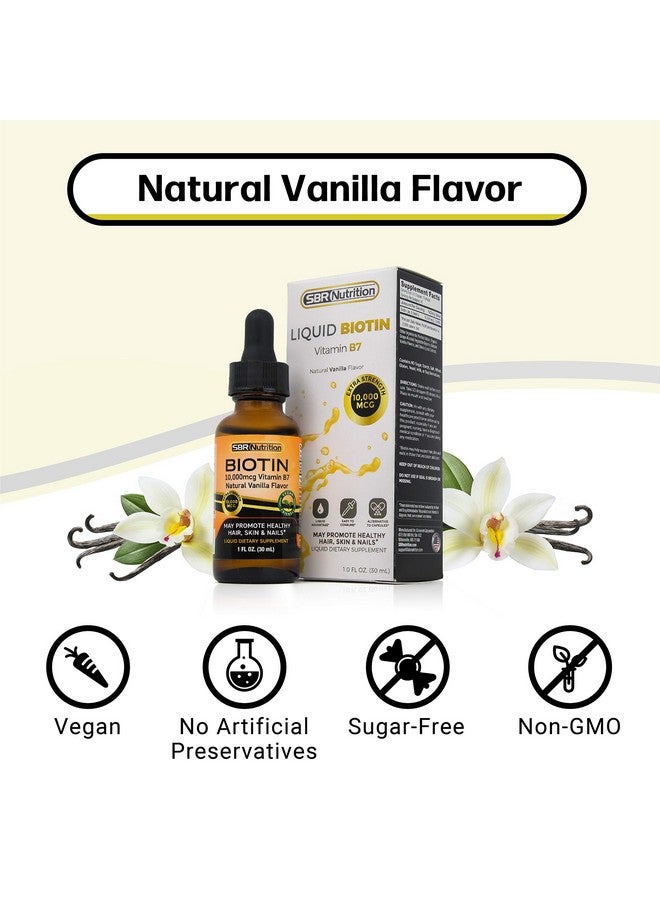SBR Nutrition قطرات بيوتين سائلة بامتصاص أقصى 10000 ميكروغرام من البيوتين لكل حصة 60 حصة بدون مواد حافظة صناعية صديقة للنباتيين تدعم نمو الشعر الصحي وأظافر قوية وبشرة متألقة مصنوعة في الولايات المتحدة - Image 5