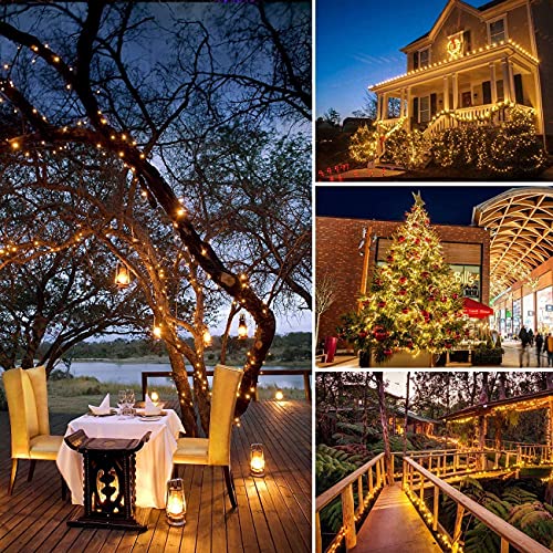 AERYS Solar Fairy String Light Outdoor, 39 Ft 100 LED with Inbuilt Rechargeable Battery IP65 Waterproof 8 Modes (Copper Wires, Sturdy Quality) for Garden Yard Diwali &Home Decor led Lights - Image 5