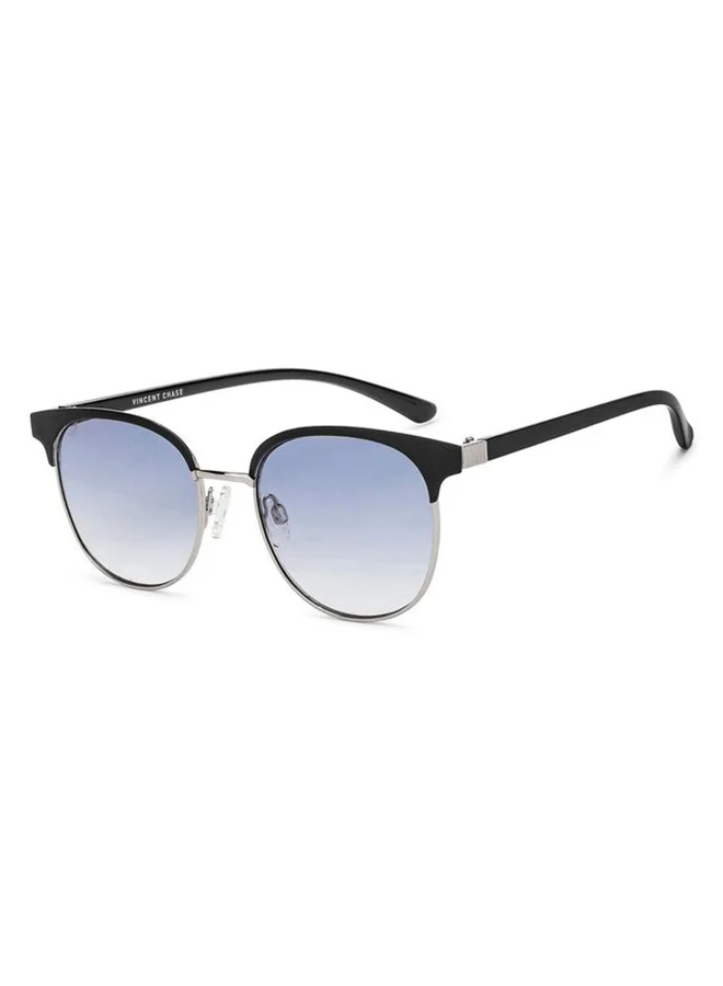 فينسينت تشيس Vincent Chase By Lenskart | Silver Blue Full Rim Rectangular | Economic Range | Branded Latest and Stylish Sunglasses | 100% UV Protected | Men & Women | Small | VC S15796