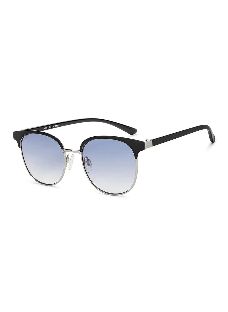 VINCENT CHASE Unisex UV Protection Clubmaster Sunglasses - VC S15796 - Lens Size: 53 Mm