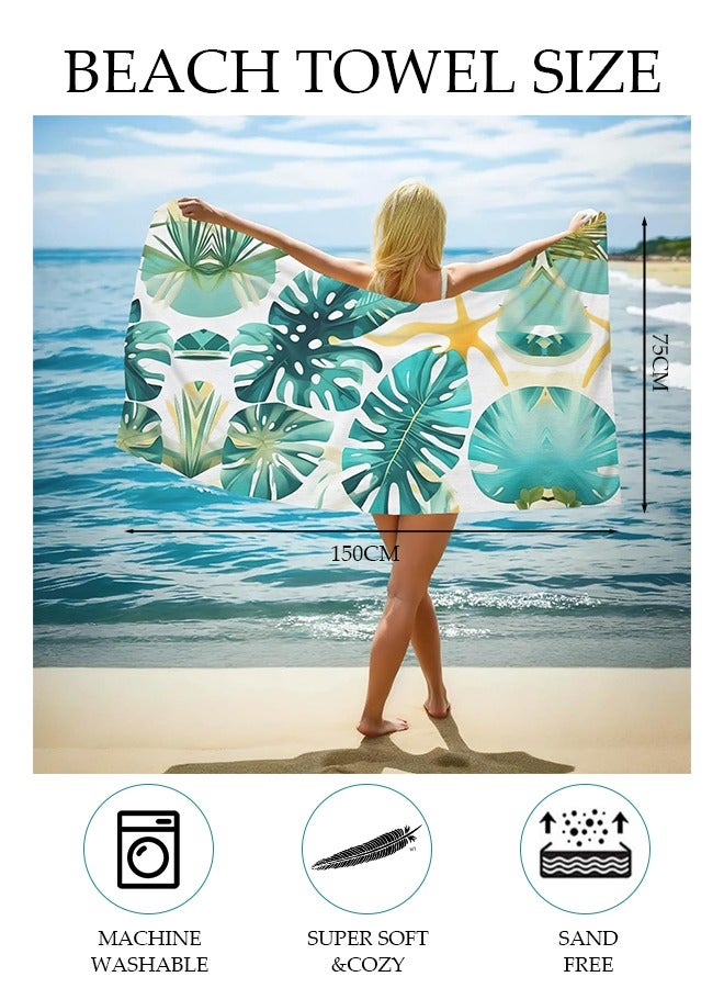 DUNISO Oversized Beach Towel, 150*75cm Microfiber Beach Towels, Quick Dry Towel for Swimmers Sand Proof Beach Towels for Adults Kids, Cool Pool Towels Beach Accessories Absorbent Towel for Travel Swim Yoga - Image 4