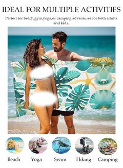 DUNISO Oversized Beach Towel, 150*75cm Microfiber Beach Towels, Quick Dry Towel for Swimmers Sand Proof Beach Towels for Adults Kids, Cool Pool Towels Beach Accessories Absorbent Towel for Travel Swim Yoga  - Image 5