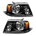 ADCARLIGHTS 20042008 F150 Pickup Headlight Assembly for 0408 Ford F150 0608 Lincoln Mark LT Clear Lens Black Housing with Amber Reflector Headlamp Replacement Left and RightWO Bulbs - Image 2