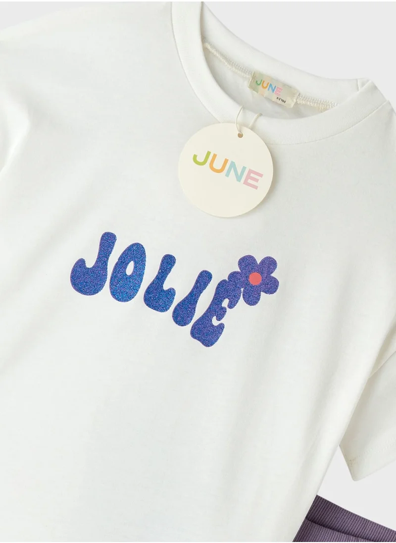 JUNE Kids Striped Sweatshirt And Tights