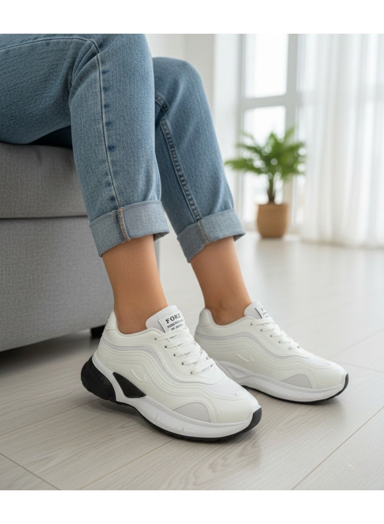 Vbranda Sneakers Stylish All-White Chunky L-1106 - Image 1