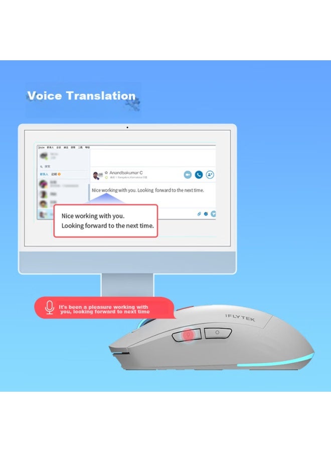iFLYTEK Xunfei Ai Smart Mouse Am50, Wireless Mouse, Bluetooth Mouse, Ai Writing And Q&A, Intelligent Ppt Generation, Wireless Charging, Office Mouse, White - Image 4