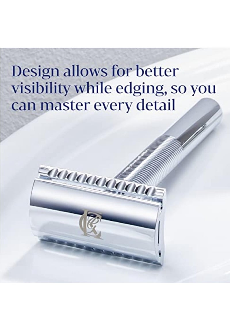 King C. Gillette Double-Edge Safety Razor blades for better control, 100 count, with anti-friction coating