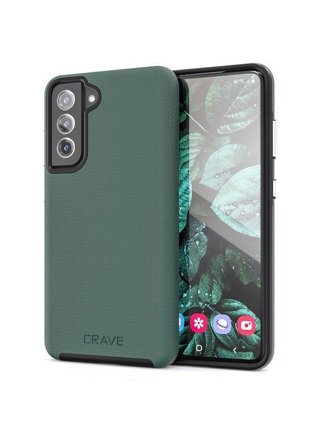 Crave Dual Guard Case, Shockproof Protection Dual Layer for Samsung Galaxy S21 FE, S21 FE 5G - Forest Green - Image 1